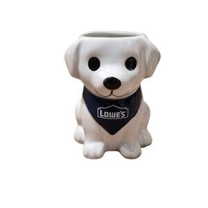 Lowe's Limited Edition Ceramic Dog Planter with Blue Bandana